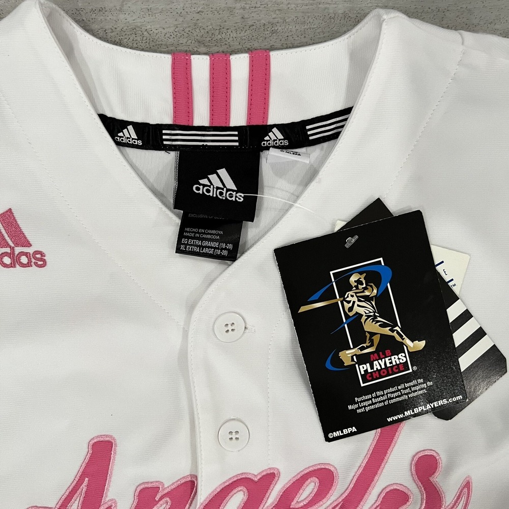 Adidias Womens Albert Pujols Mothers Day Pink Jersey Size XL Rare New With Tags - Picture 6 of 8